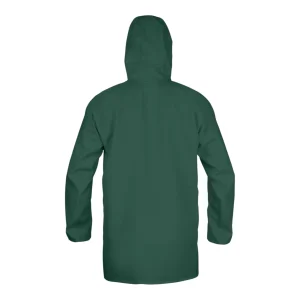 Vareuse de pluie professionnelle verte avec capuche Pros Wear - vue de dos