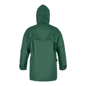 Veste de pluie professionnelle verte avec rabat d'aération dorsal - vue de dos
