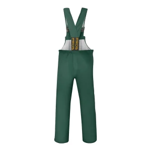 Salopette de travail étanche vert forêt Pros Wear avec bretelles croisées - vue de dos