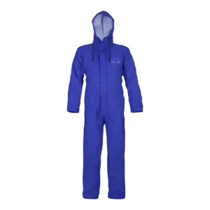 Pros Wear Modell 104, elektrisch blauer, wasserdichter Arbeitsoverall – Vorderansicht