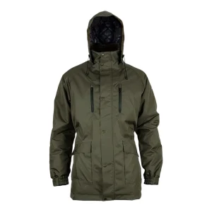 Parka imperméable et respirante molletonnée Pros Wear modèle Aquapros 1031 OC olive foncé - vue de face