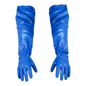 Gants de protection chimique à manchette extra longue Pros Wear modèle 043/A bleu électrique - paire complète