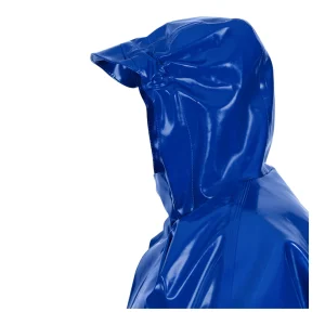 Détail de la capuche avec casquette-visière intégrée de la combinaison de protection chimique