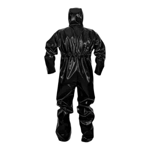 Combinaison étanche contre les risques chimiques noire avec taille élastiquée - vue de dos
