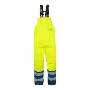 Pros Wear Mehrzweck-Latzhose, Modell 501 A, fluoreszierendes Gelb und Marineblau – Vorderansicht