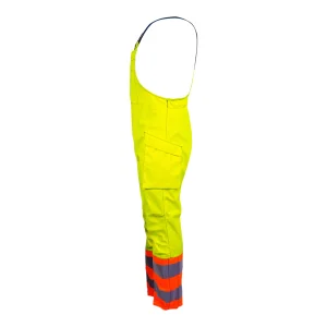 Salopette de protection multirisques haute visibilité avec poche cargo latérale - vue de profil