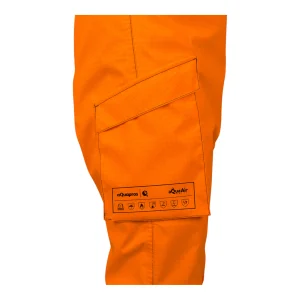 Zoom sur la poche cuisse à rabat avec l'impression des pictogrammes de normes AquaAir Multi