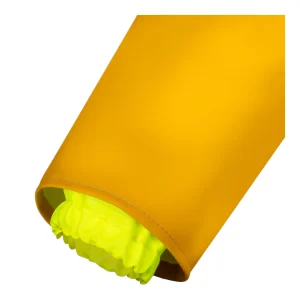 Gros plan sur le manchon intérieur étanche élastiqué jaune fluo dans la manche
