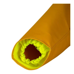 Détail de l'ouverture du poignet montrant le manchon de protection élastiqué