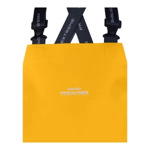 Zoom sur le marquage imprimé PROS EXTREME Protect The Marine et les boucles de réglage noires