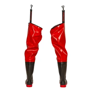 Cuissardes de sécurité sapeurs-pompiers Pros Wear modèle WR02 STRONG RED rouge - vue de face