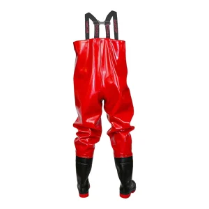 Pros Wear SB01 STRONG RED firefighter safety waders - front view