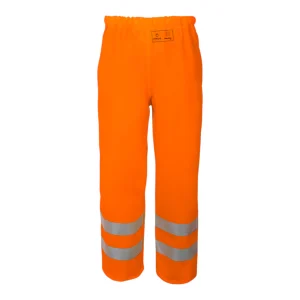 Pros Wear hochsichtbare, gewachste und wasserdichte Hose, Modell 1012, fluoreszierendes Orange – Vorderansicht