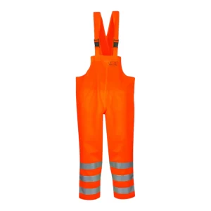 Pros Wear hochsichtbare, wasserdichte Latzhose, Modell 1011/R, fluoreszierendes Orange – Vorderansicht