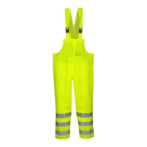 Cotte à bretelles de travail imperméable haute visibilité Pros Wear modèle 1011/R jaune fluo - vue de face