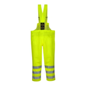 Salopette de protection étanche jaune fluo avec bandes réfléchissantes - vue de dos