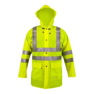 Veste imperméable cirée haute visibilité Pros Wear modèle 1101/R jaune fluo - vue de face