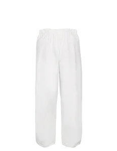 Pantalon de travail étanche agroalimentaire blanc avec ceinture élastique - vue de dos