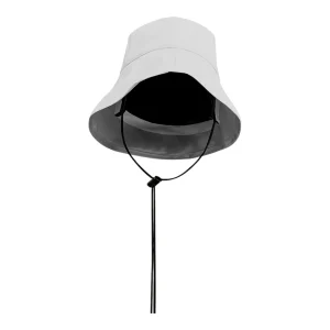 Chapeau de pluie ciré professionnel blanc avec jugulaire ajustable - vue de face